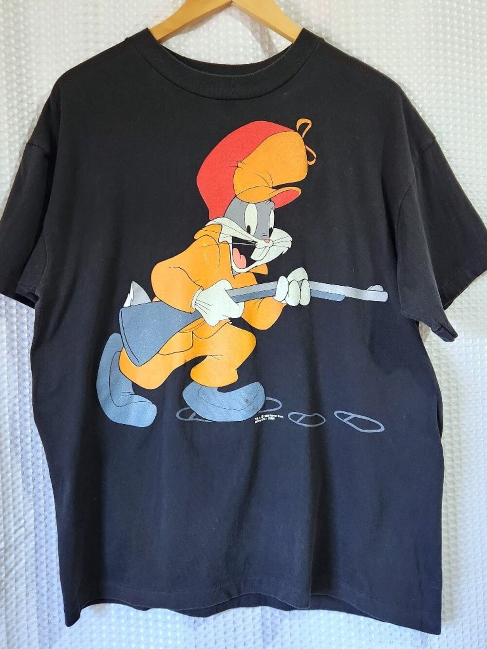 Vintage 90s Bugs Bunny Elmer Fudd Single Stitch Looney Tunes Tee Size L SSI